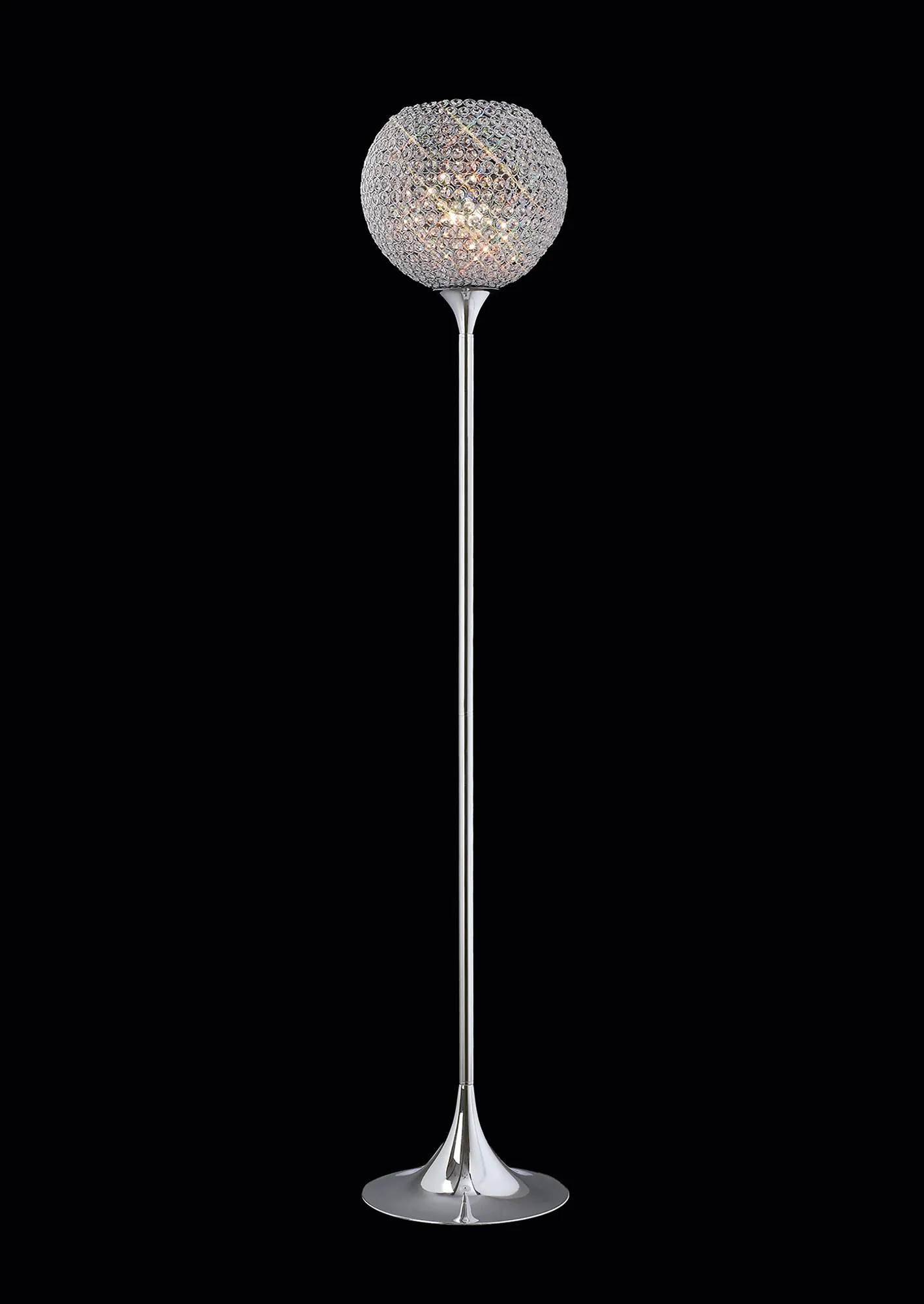 Ava Polished Chrome Crystal Floor Lamps Diyas Designer Floor Lamps 